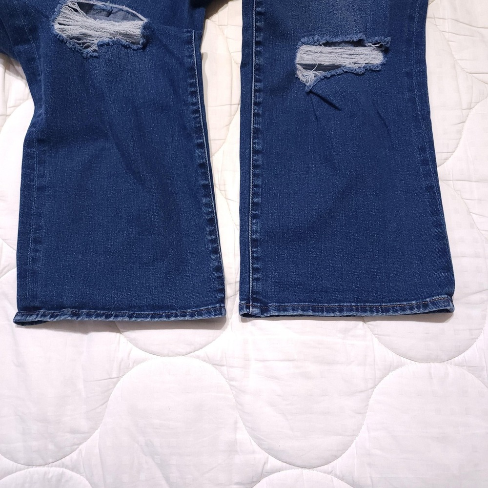 Express‎ Jeans Womens 10 Blue Mid Rise Ankle Bootcut Distressed Denim 30x26 - Picture 8 of 15